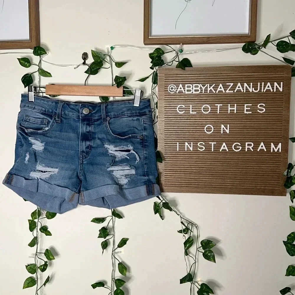 Aeropostale Low Rise Midi Denim Shorts